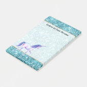 Turquoise Aqua Glitz Glitter Purple Unicorn Post-it® Notes (Schuin)