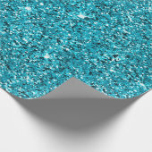 Turquoise Aqua Glitzy Sparkle Glitter Cadeaupapier (Hoek)