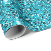 Turquoise Aqua Glitzy Sparkle Glitter Cadeaupapier (Rol Hoek)