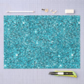 Turquoise Aqua Glitzy Sparkle Glitter Tissuepapier (Craft)