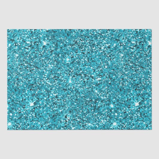 Turquoise Aqua Glitzy Sparkle Glitter Tissuepapier (Voorkant)