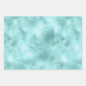 Turquoise Aqua Gold Glam Glitter Inpakpapier Vel (Voorkant 2)