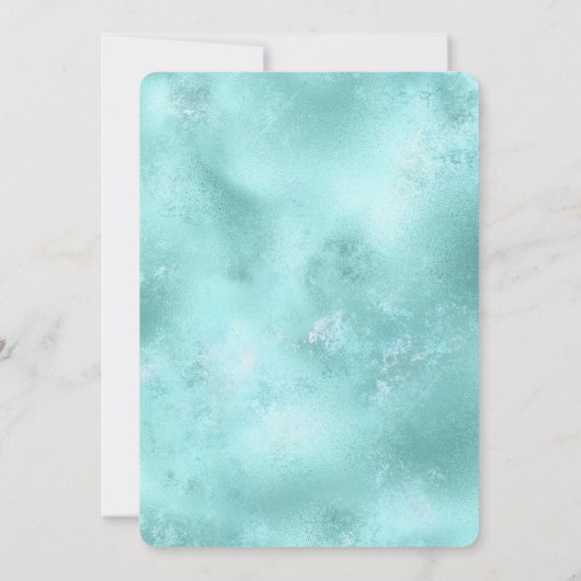 Turquoise Aqua Gold Glam Glitter Sparkle Kaart (Achterkant)