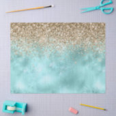 Turquoise Aqua Gold Glam Glitter Sparkle     Tissuepapier (Craft)