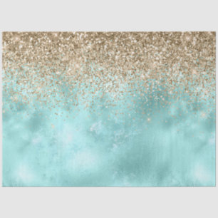 Turquoise Aqua Gold Glam Glitter Sparkle Tissuepapier