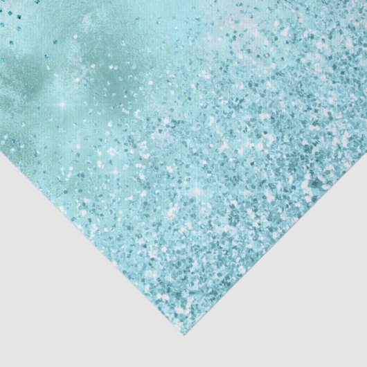 Turquoise Aqua Gold Glam Glitter Tissuepapier (Detail)