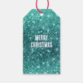 Turquoise Aqua Green Sparkle Cadeaulabel (Voorkant)