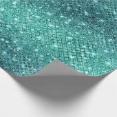 Turquoise Aqua Green Sparkle Cadeaupapier (Hoek)