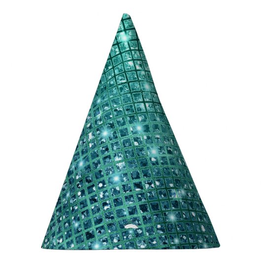 Turquoise Aqua Green Sparkle Feesthoedjes (Rechts)