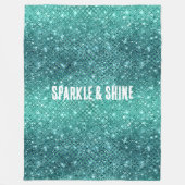 Turquoise Aqua Green Sparkle Fleece Deken (Voorkant)