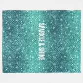 Turquoise Aqua Green Sparkle Fleece Deken (Voorkant (Horizontaal))