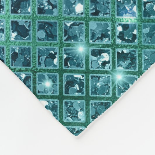 Turquoise Aqua Green Sparkle Fleece Deken (Hoek)