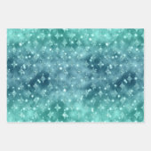 Turquoise Aqua Green Sparkle Inpakpapier Vel (Voorkant 2)