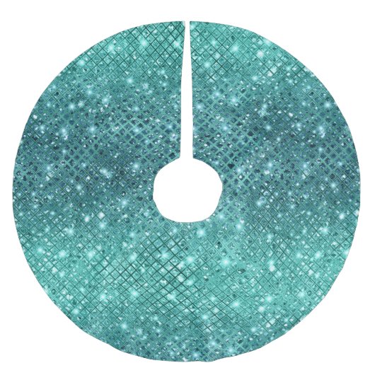Turquoise Aqua Green Sparkle Kerstboom Rok (Voorkant)