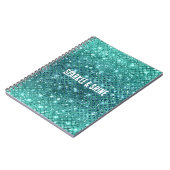 Turquoise Aqua Green Sparkle Notitieboek (Linkerzijde)