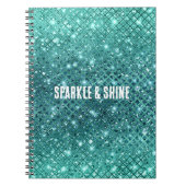 Turquoise Aqua Green Sparkle Notitieboek (Voorkant)
