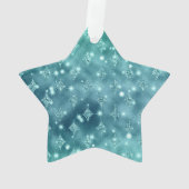 Turquoise Aqua Green Sparkle Ornament (achterkant)
