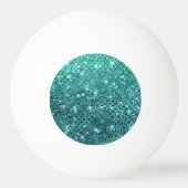 Turquoise Aqua Green Sparkle Pingpongbal (Achterkant)