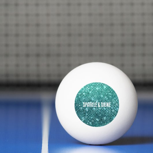 Turquoise Aqua Green Sparkle Pingpongbal (Net)