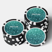 Turquoise Aqua Green Sparkle Poker Chips (Opstapeling)