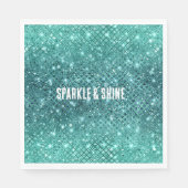 Turquoise Aqua Green Sparkle Servet (Voorkant)