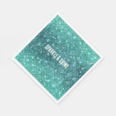 Turquoise Aqua Green Sparkle Servet (Hoek)
