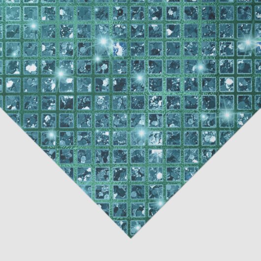 Turquoise Aqua Green Sparkle Tissuepapier (Detail)