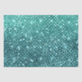 Turquoise Aqua Green Sparkle Tissuepapier (Voorkant)