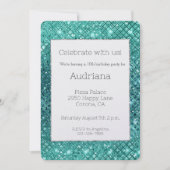 Turquoise Aqua Green Sparkle Verjaardag Kaart (Voorkant)