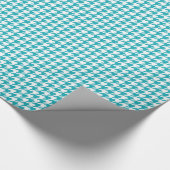 Turquoise Aqua Houndstooth Pattern Cadeaupapier (Hoek)