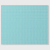 Turquoise Aqua Houndstooth Pattern Cadeaupapier (Vlak)