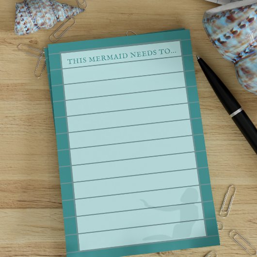 Turquoise Aqua Lined Zeemeermin Post merkt op Post-it® Notes
