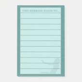 Turquoise Aqua Lined Zeemeermin Post merkt op Post-it® Notes (Voorkant)