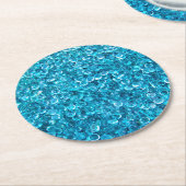 Turquoise aqua marmer ronde kartonnen onderzetter (Gebogen)