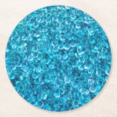 Turquoise aqua marmer ronde kartonnen onderzetter (Voorkant)
