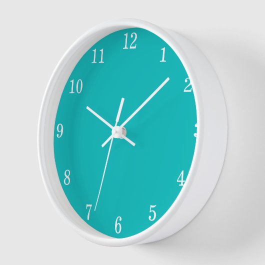 Turquoise Aqua Minimalist Wall Clock (Hoek)