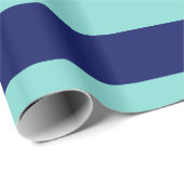 Turquoise Aqua Navy Blue XL Stripes Pattern V Cadeaupapier (Rol Hoek)