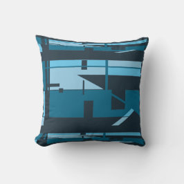 Turquoise Aqua Navy Southwest Art-geïnspireerde Mo Kussen