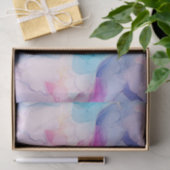 Turquoise Aqua Paarse roze marmeren verjaardag Tissuepapier (Geschenk)