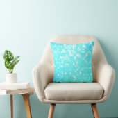 Turquoise Aqua Pixel Kussen (Stoel)