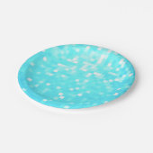 Turquoise Aqua Pixels Papieren Borden Bordje (Gekanteld)