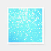 Turquoise Aqua Pixels Papieren servetten (Voorkant)