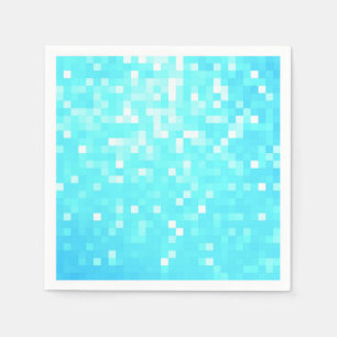 Turquoise Aqua Pixels Papieren servetten