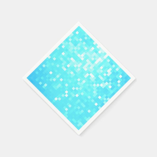 Turquoise Aqua Pixels Papieren servetten (Hoek)