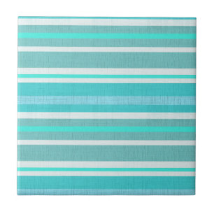 Turquoise Aqua Stripe Pattern Tegeltje