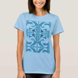 Turquoise Aqua Swirling Mozaïek Mediterrane look T-shirt