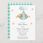 Turquoise Aqua Teddydier Geblokt Aangepast Kaart (Voorkant / Achterkant)