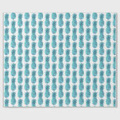 Turquoise Aqua tropische ananas Cadeaupapier (Vlak)