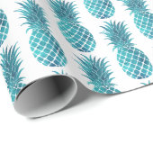 Turquoise Aqua tropische ananas Cadeaupapier (Rol Hoek)