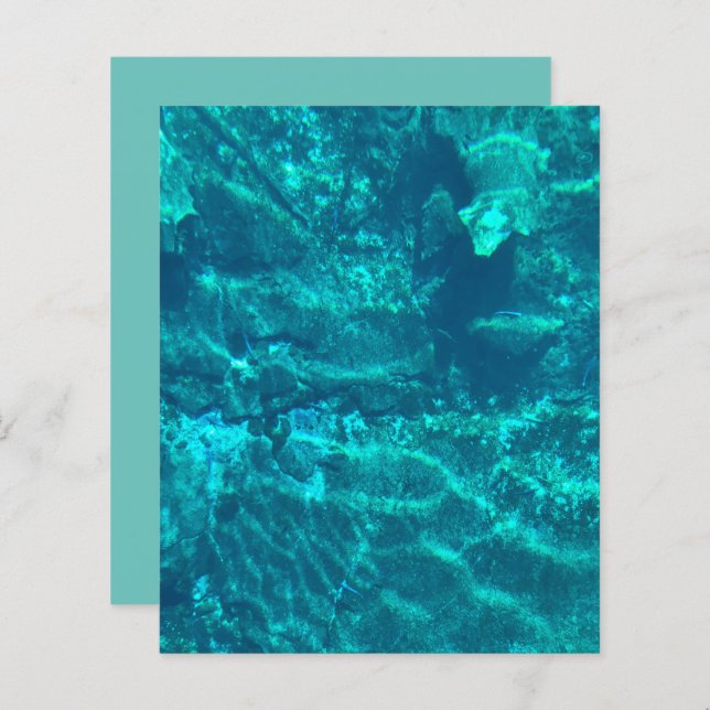 Turquoise Aqua Water Reflections Scrapbook Paper (Voorkant / Achterkant)